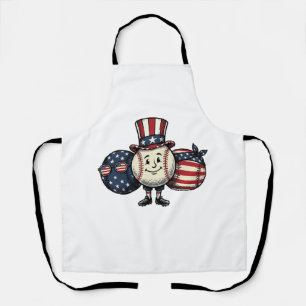 Patriotic Baseball Trio Vintage Vector Shirt_1 Apron