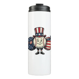Patriotic Baseball Trio Vintage Vector Shirt_1 Thermal Tumbler