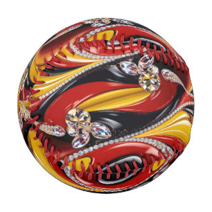 Patriotic baseball with Belgian Colours