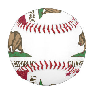 Patriotic baseball with flag of California, USA
