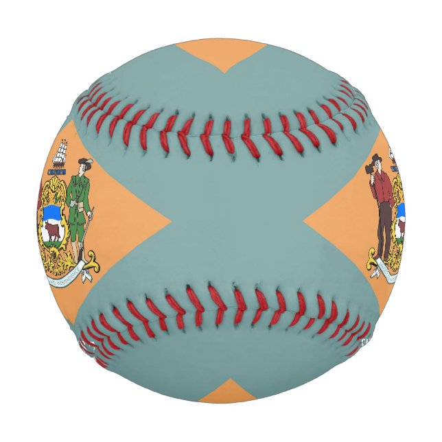 Patriotic baseball with flag of Delaware, USA (Back)