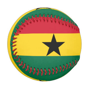 Patriotic baseball with flag of Ghana
