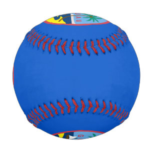 Patriotic baseball with flag of Guam, USA