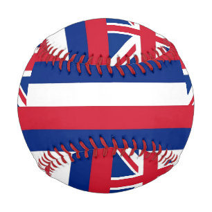 Patriotic baseball with flag of Hawaii, USA