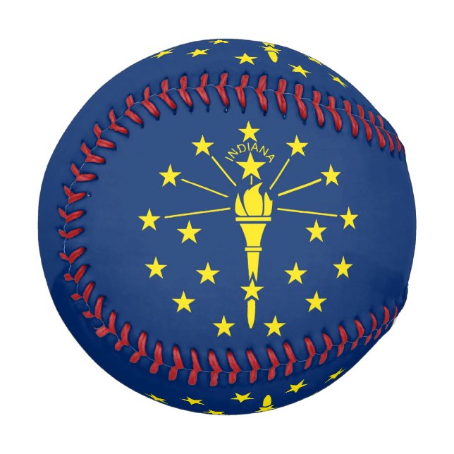 Patriotic baseball with flag of Indiana, USA (Front Left)