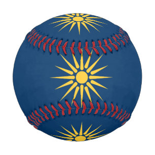 Patriotic baseball with flag of Macedonia, Greece