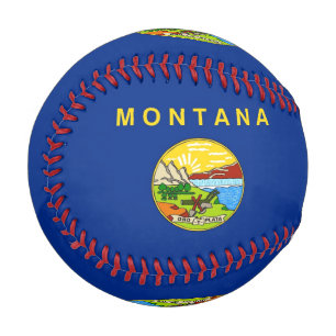 Patriotic baseball with flag of Montana, USA