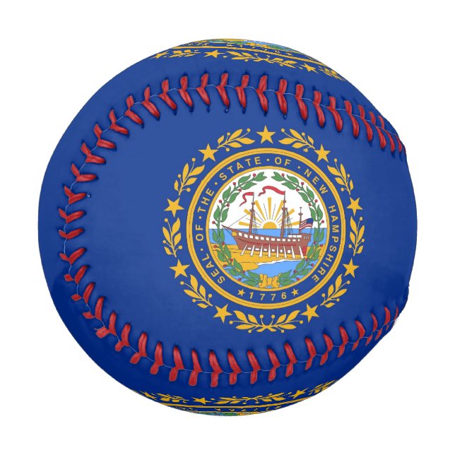 Patriotic baseball with flag of New Hampshire (Front Left)