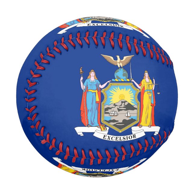 Patriotic baseball with flag of New York (Front Left)