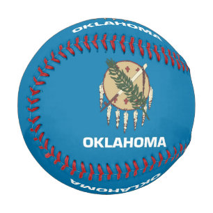 Patriotic baseball with flag of Oklahoma