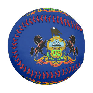 Patriotic baseball with flag of Pennsylvania