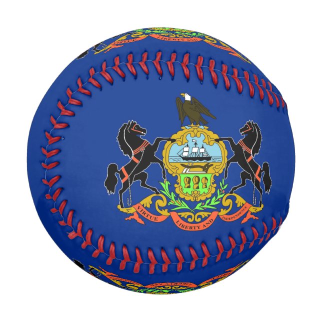 Patriotic baseball with flag of Pennsylvania (Front Left)
