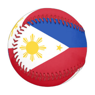 Patriotic baseball with flag of Philippines