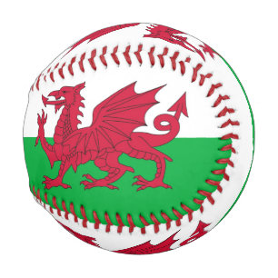 Patriotic baseball with flag of Wales