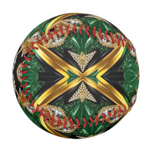 Patriotic baseball with Jamaican Colours