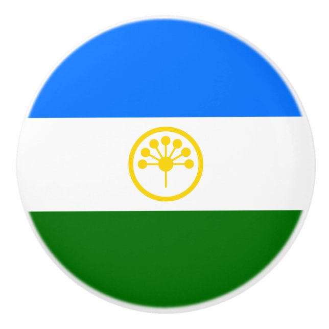 Patriotic Bashkortostan Flag Ceramic Knob (Front)