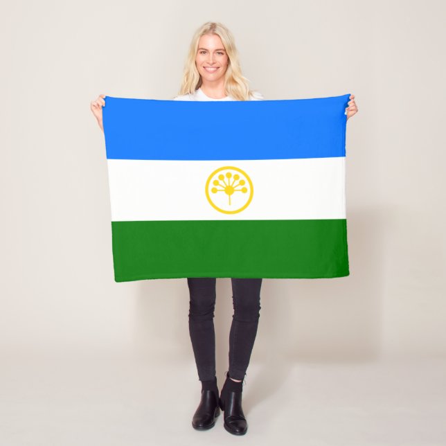 Patriotic Bashkortostan Flag Fleece Blanket (In Situ)