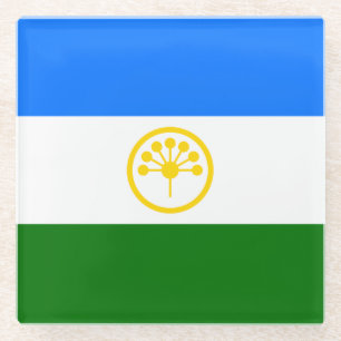 Patriotic Bashkortostan Flag Glass Coaster