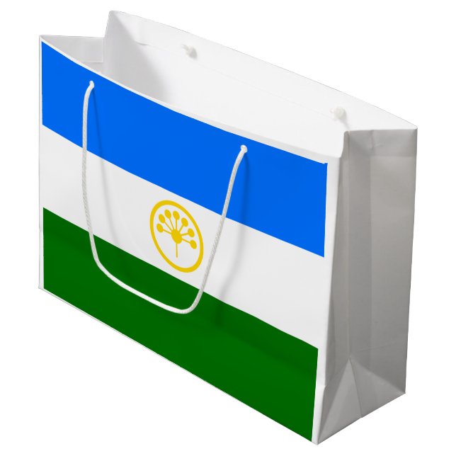 Patriotic Bashkortostan Flag Large Gift Bag (Front Angled)