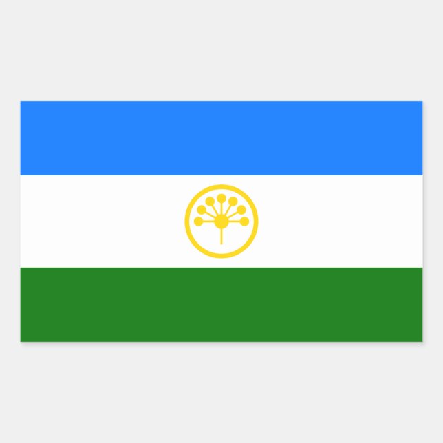 Patriotic Bashkortostan Flag Rectangular Sticker (Front)