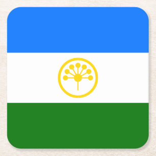 Patriotic Bashkortostan Flag Square Paper Coaster