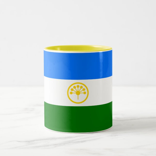 Patriotic Bashkortostan Flag Two-Tone Coffee Mug (Center)