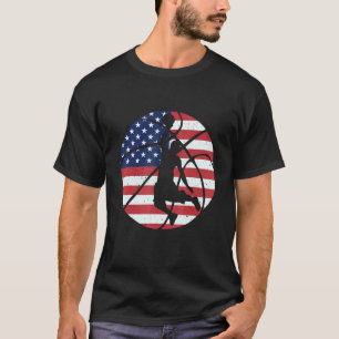 Patriotic Basketball 4th Of July Men American Flag T-Shirt