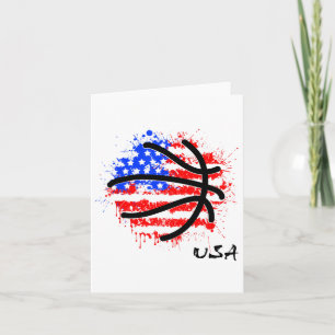 Patriotic Basketball 4th Of July Men Usa American Card