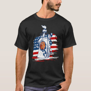 Patriotic Basketball 4th Of July Men USA American T-Shirt