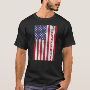 Patriotic Basketball Vintage American Flag T-Shirt