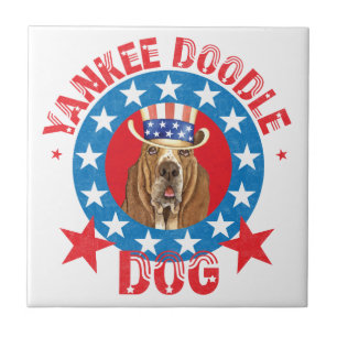 Patriotic Basset Tile