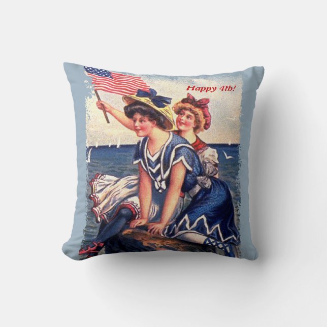 Patriotic Bathing Beauties Pillow (Front)