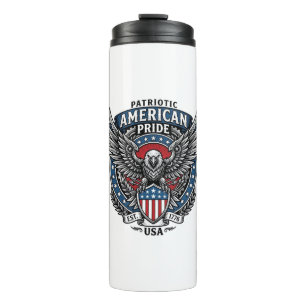 Patriotic Battle Hawk Patriotic Eagle & Hawk 4th o Thermal Tumbler