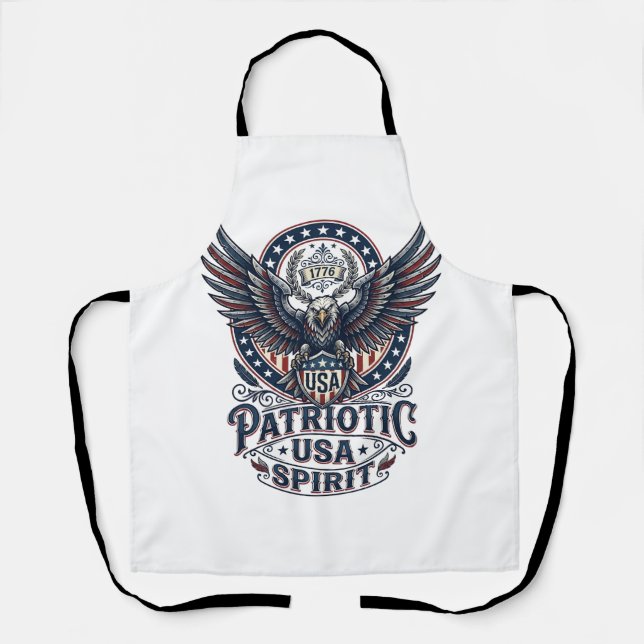 Patriotic Battle Hawk Patriotic Eagle & Hawk Ameri Apron (Front)