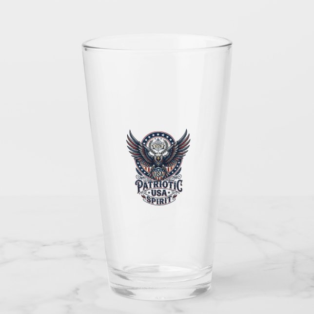 Patriotic Battle Hawk Patriotic Eagle & Hawk Ameri Glass (Front)
