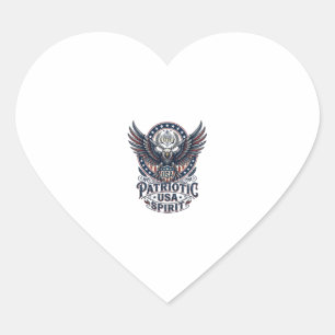 Patriotic Battle Hawk Patriotic Eagle & Hawk Ameri Heart Sticker