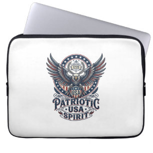 Patriotic Battle Hawk Patriotic Eagle & Hawk Ameri Laptop Sleeve