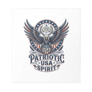 Patriotic Battle Hawk Patriotic Eagle & Hawk Ameri Notepad