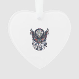 Patriotic Battle Hawk Patriotic Eagle & Hawk Ameri Ornament