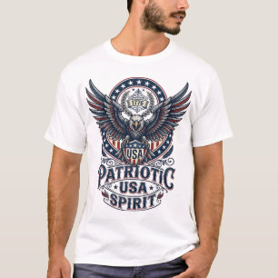 Patriotic Battle Hawk Patriotic Eagle & Hawk Ameri T-Shirt