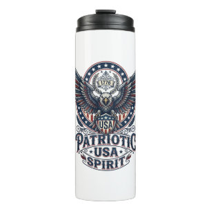 Patriotic Battle Hawk Patriotic Eagle & Hawk Ameri Thermal Tumbler