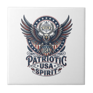 Patriotic Battle Hawk Patriotic Eagle & Hawk Ameri Tile