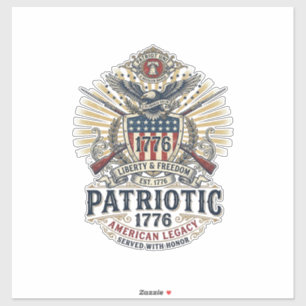 Patriotic Battle Shield 1776 Military Inspired Sym