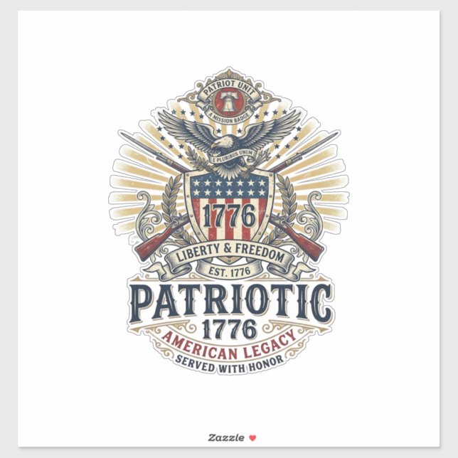 Patriotic Battle Shield 1776 Military Inspired Sym (Sheet)