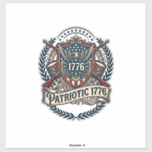Patriotic Battle Shield 1776 Military Inspired Sym