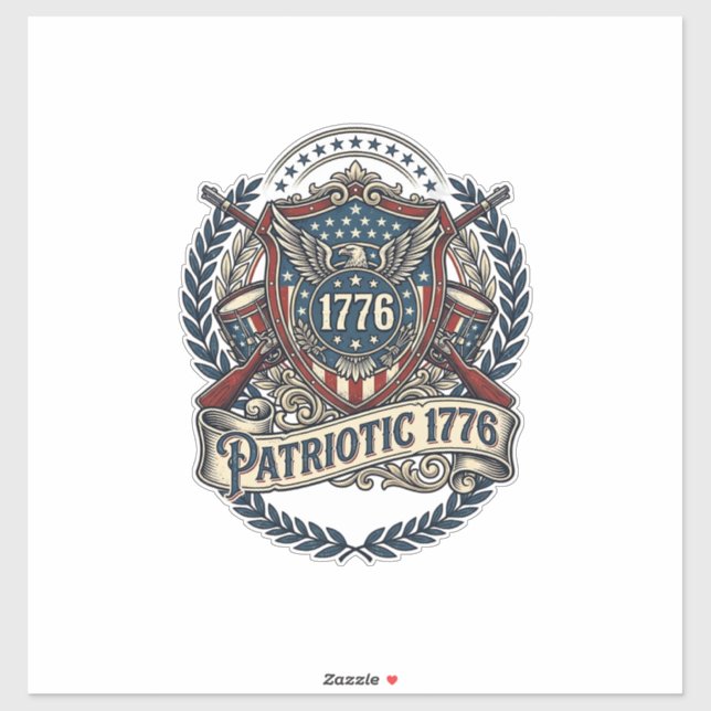 Patriotic Battle Shield 1776 Military Inspired Sym (Sheet)