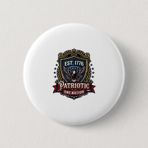 Patriotic Battle Shield 1776 Military Inspired Sym 6 Cm Round Badge