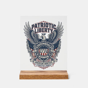Patriotic Battle Shield 1776 Military Inspired Sym Acrylic Sign