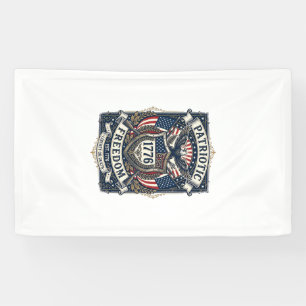 Patriotic Battle Shield 1776 Military Inspired Sym Banner