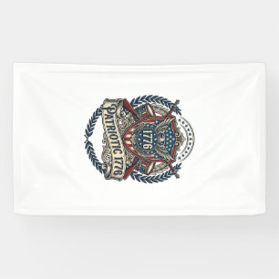 Patriotic Battle Shield 1776 Military Inspired Sym Banner